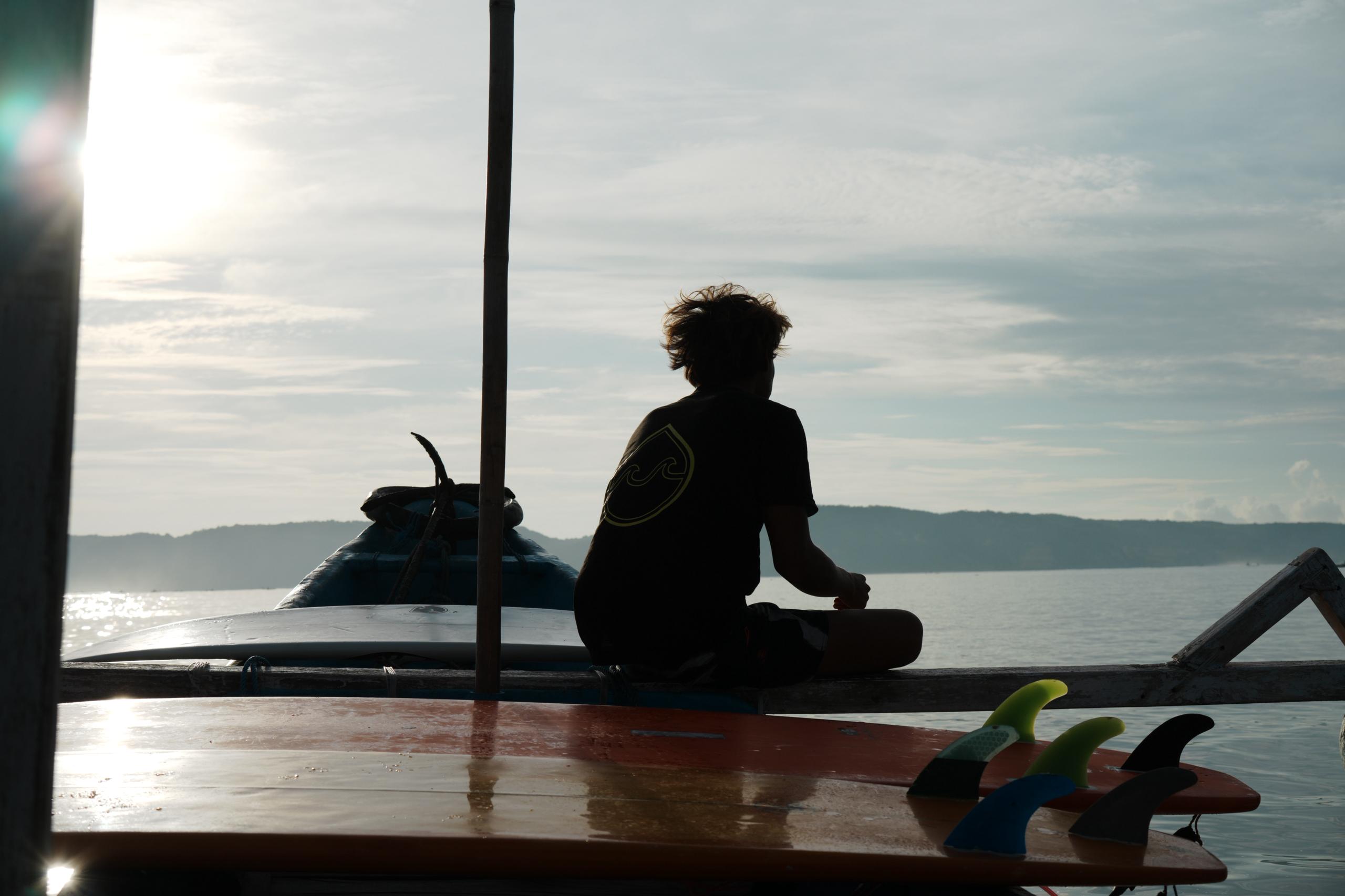 Watching the ocean from the boat — Gerupuk Bay